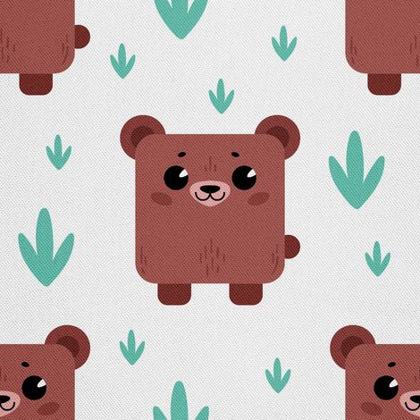 Tela decorativa para exteriores Oxford - motivo de oso en la hierba (1/5)