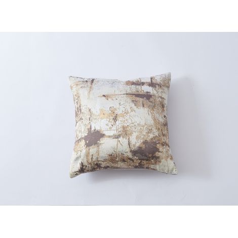 Coussin beige à motifs marrons 45x45 cm CASA