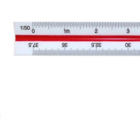Règle de mesure triangulaire 30 cm – 6 échelles – Plastique – Couleurs variées (1/4)