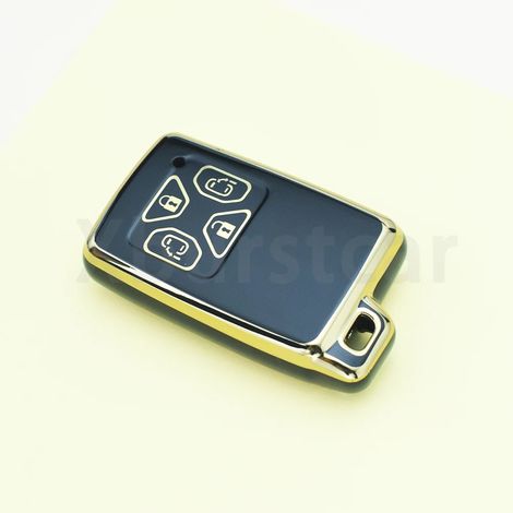 Coque de télécommande en TPU tendance (4 boutons, noire (GLD)) pour Toyota Noah Voxy Alphard Vellfire Previa Estima Isis,Housse de clé de voiture pou (1/5)