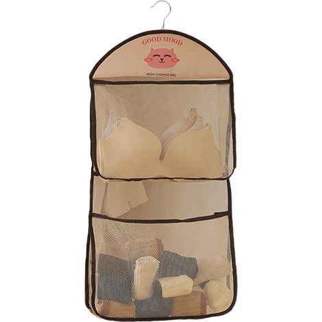 Filet de rangement en maille grande capacité 7840cm, sac à suspendre avec crochet respirant pour dortoir, chambre et maison(Deux cases-chat) (1/5)