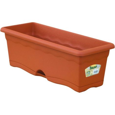 Plastiken Blumenkasten mit Halterung Terracotta 60x20 cm