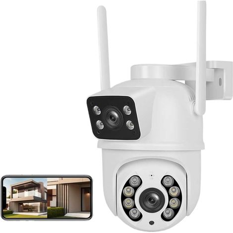 4MP PTZ WiFi Camera with Dual Lens Dual Screens AI Human Detection Wireless Outdoor CCTV Security IP Camera(NO Card) (1/5)