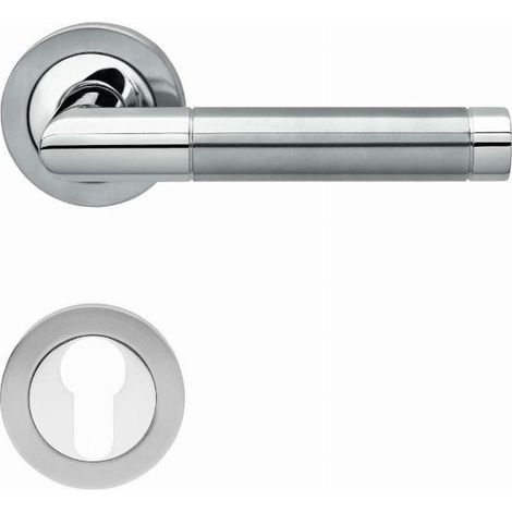 Drückergarnitur auf Rosette Schlüssel i BE700A KARCHER DESIGN Edelstahl poliert satiniert - BE700A-PZ0-73
