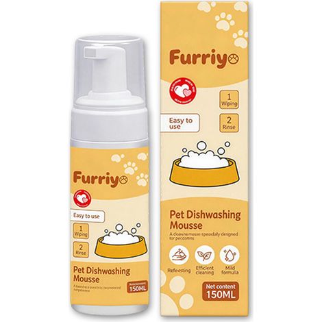 FURRIYO Haustier-Spülschaum-Mousse für Katzen und Hunde: Sanfte Reinigung, entfernt Fett und Flecken (1/5)