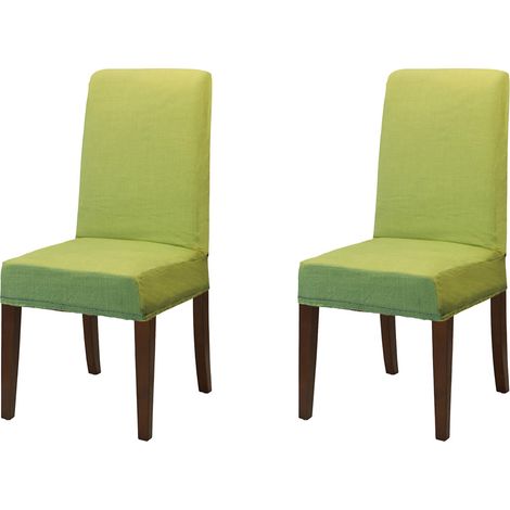 Coppia di coprisedia con schienale in tessuto elasticizzato antimacchia in 10 colori Vestisedia Verde - 2 Pezzi