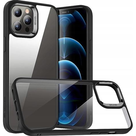 CUSTODIA ESR PER APPLE IPHONE 12 PRO MAX IN SILICONE NERO CON RETRO TRASPARENTE (1/4)