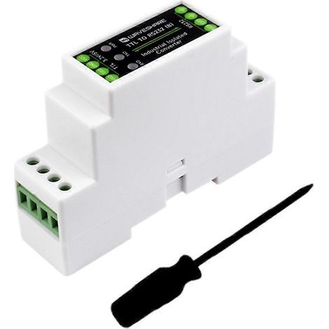 Convertisseur série TTL vers RS232, montage sur rail DIN, convertisseur à isolation électrique, niveau de signal 3,3-5 V, protections d'isolation multiples. (1/5)