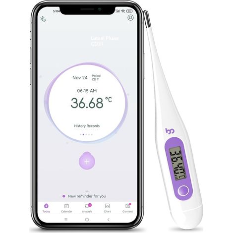 Vinca Lite Thermomètre basal, thermomètre numérique, moniteur de fertilité pour ovulation, contrôle du cycle, sans Bluetooth (1/5)