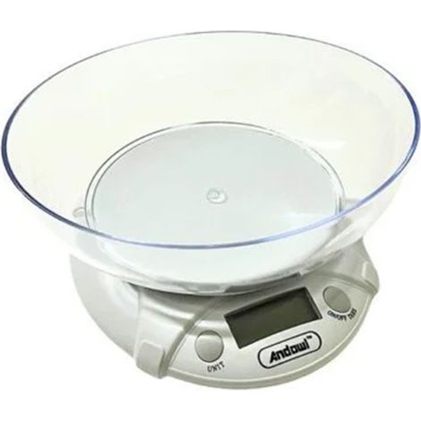 TRADE SHOP - Bilancia Da Cucina Elettronica Digitale Con Ciotola Portata 1gr/3kg Display Q-c777 -