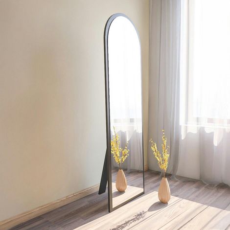 Miroir plein pied ovale noir 160 cm - mural ou à poser CODY (1/5)