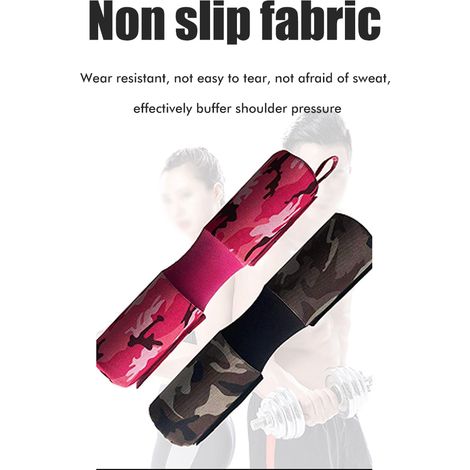Coussinet de protection pour haltères, cou et épaules, support pour squats, fentes, hip thrusts, coussinet en mousse camouflage pour fitness (1/5)