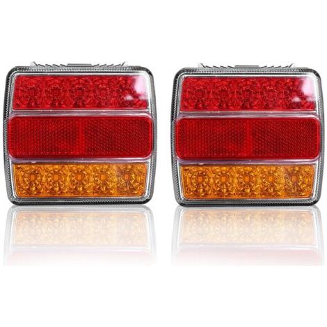 QORVA-Lampe arrière LED super lumineuse 12V étanche, 16LED pour remorque avec support magnétique,de