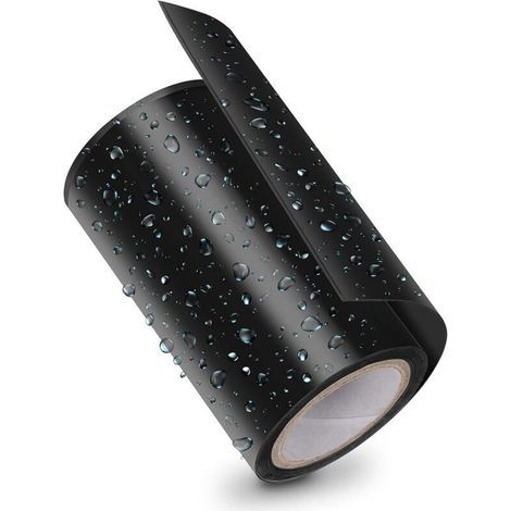 Bande imperméable noire (10cm x 150cm) Ultra Fort pour reparation des piscines et des tuyaux (bande de réparation d'urgence/bande d'étanchéité auto-ad