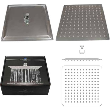 DOCCETTA GIUNTO ORIENTABILE QUADRA 200MM ACCIAIO INOX