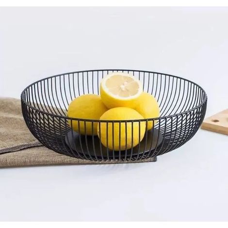 Assiette de fruits, Noir Ajouré Corbeille à Fruits Pour Légumes, Fruits, Pains, Snacks, Décorer le Comptoir de la Cuisine (1/4)