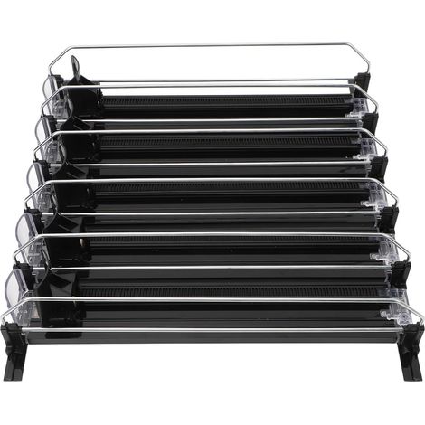 Distributeur de Canettes de Soda, ABS 5 Pièces, Facile à Assembler, Bouteille d'eau, Distributeur de Boissons, Antidérapant pour Supermarchés (BLACK) (1/5)