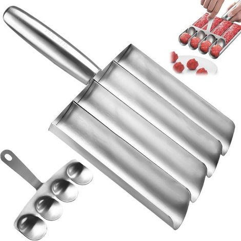 Stampo per polpette in acciaio inox, stampo per polpette da zuppa, stampo per polpette da cucina con cucchiaio da taglio, utensile da cucina (1/5)