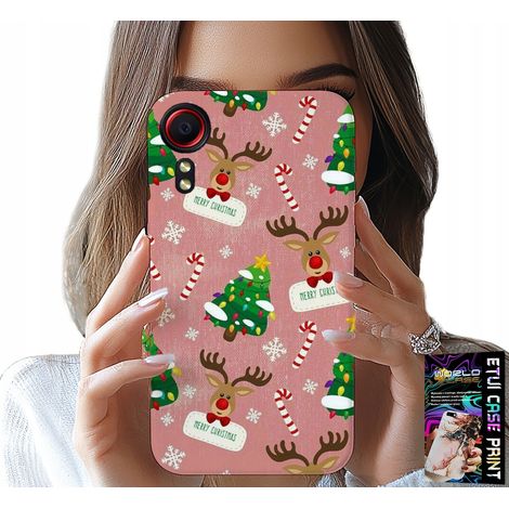 Custodia per Samsung Galaxy XCover 7 - Renne natalizie, motivi di rami di albero di Natale (1/5)
