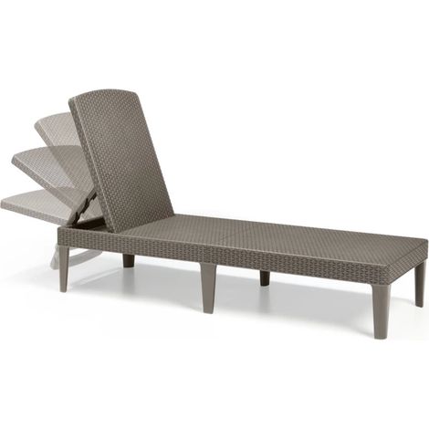 Lettino da Giardino Piscina in Resina Japur Sunlounger Cappuccino (1/10)