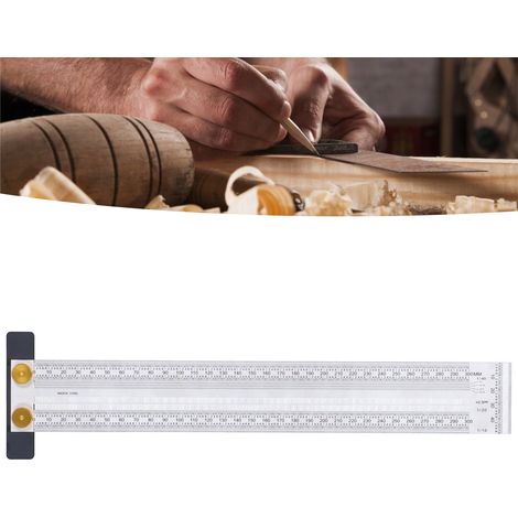 Règle de traçage en acier inoxydable, équerre de menuiserie, règle graduée, outils de menuiserie 300 mm (1/5)