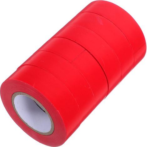 Bande Aislante Électrique Rouge en Pvc 19mm X 20m, 6 Rouleaux (1/5)