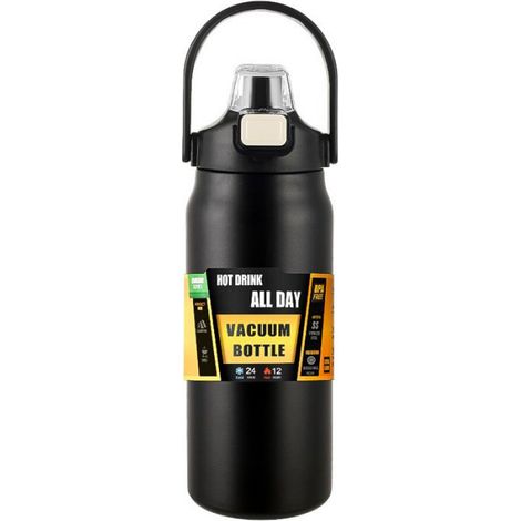 Tasse Thermos - Acier Inoxydable 304 - Bouteille Isolée avec Paille Intégrée - Pour Activités Extérieures et Sport - 500 ml (1/3)