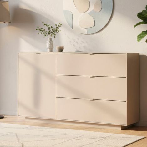 Madia con anta e 3 cassetti colore cashmere 160 cm Sivas51A