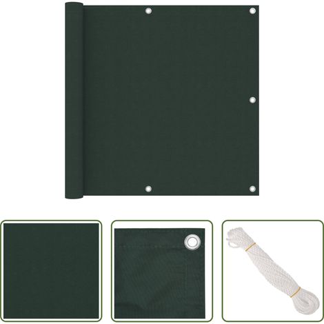 vidaXL Écran de balcon UV - Écran de balcon Vert foncé 90x500 cm Tissu Oxford (1/5)