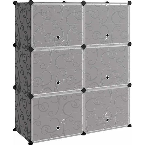 Scarpiera Mobile per scarpe Nera 84,5x31x93,5 cm in PP (1/5)