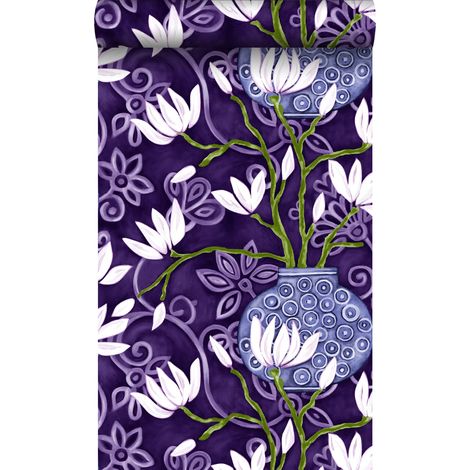 papier peint magnolia violet  - Origin Wallcoverings (1/5)