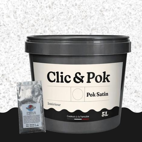 Peinture Effet Pailleté pour Murs & Plafonds - POK PAILLETTE - 5L - Blanc (1/4)