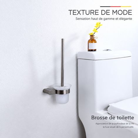 Brosse WC murale en acier inoxydable 304 gris canon fixation à percer 3 kg – Livraison gratuite