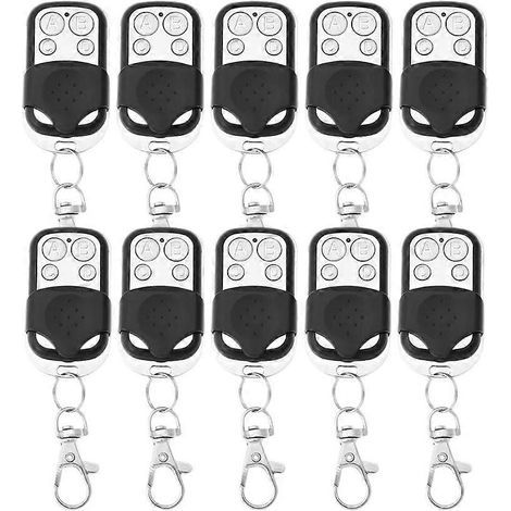 10 Pcs Garage Door Remote Control 433Mhz for Car Garage Door Gate Cloning Remote Control Key Black (1/5)