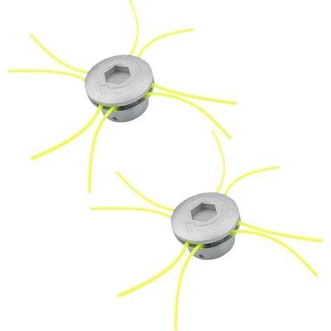 Tete de Coupe Debroussailleuse, 2 pièces Aluminium Fils Tête Coupe-Bordure, 8 Lignes Tête Coupe-Bordure, Tete Debroussailleuse Universelle pour Jardin Accessoires de Tête de Tondeuse à Gazon