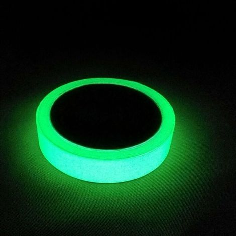 ZVD 1CM5M Glow in the Dark Tape, Ruban Adhésif Autocollant, Ruban Phosphorescent, Fluorescente Nuit Autocollant, Amovible, Imperméable à L'eau, Photoluminescent-Vert Lumineux (1/4)