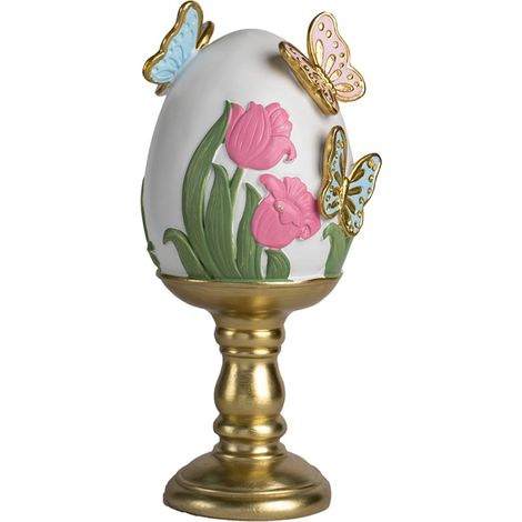 Oeuf De Pâques - Décoration De Table En Résine - Pour Salon Et Intérieur - Printemps Et Fêtes - Rose - Lot De 1
