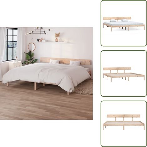 Cama de matrimonio - vidaXL Estructura de cama doble sin colchón madera maciza - Cama de pino