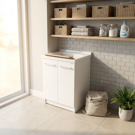 Mobile per lavatoio 61x50x81 cm con asse in legno – Revine  Dolomite