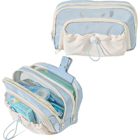 Funda Para Bolígrafos - Con Cordón En Forma De Estrella - Capacidad Hasta 100 Unidades - Poliéster Duradero - Azul (1/5)
