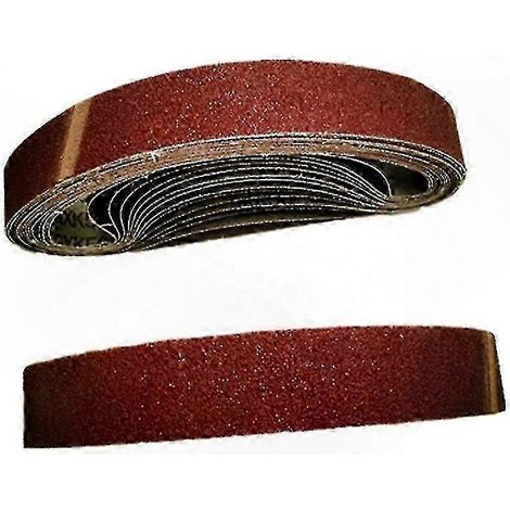 Bandes abrasives 533 x 30 mm, grains variés (80/120/150/240/400 mesh), compatibles avec les ponceuses à bande (paquet de 15 bandes), 35 µF (1/3)