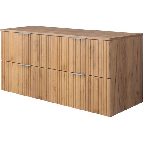 Mobile lavabo, Rovere Craft, 120 (2 x 60) x 57 x 46 cm, maniglia argento + Piano (1/5)