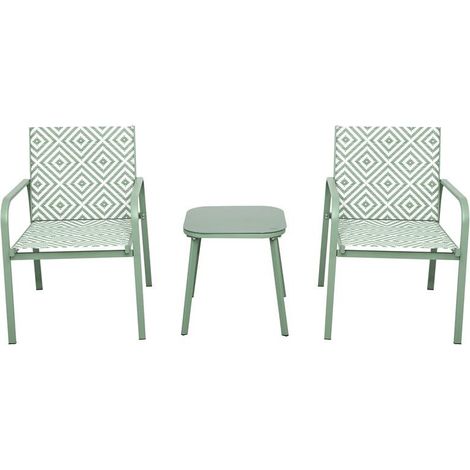 Salon de Jardin 2 Places "Mexico" 83cm Vert (1/3)