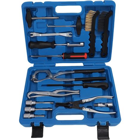 Kit d'outils de frein à tambour 15 pièces, compresseur de ressort de frein, pinces à ressort de frein, outil de réglage de frein à tambour, jeu de cuillères de frein, kit d'outils (1/5)