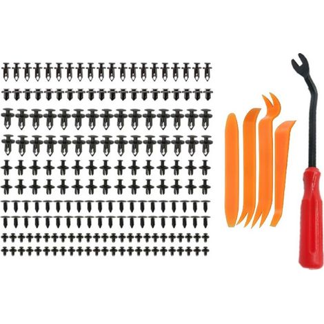 Kit 190 Clips Rivets Plastique Voiture + 5 Outils Démontage Garniture Nylon Résistant Universel 6mm-10mm (1/5)