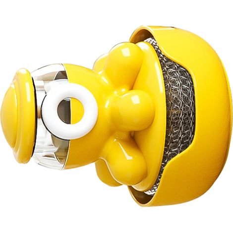 Brosse de nettoyage en plastique jaune, en forme de pieuvre, avec distributeur de savon liquide intégré, pour vaisselle, casseroles, poêles et évier (1993). (1/5)