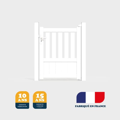 Portillon prêt à poser DUNY Blanc 9016 L104 cm X 120cm en aluminium BELTY (1/4)
