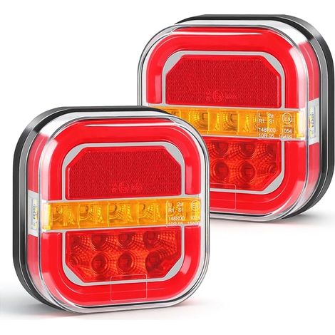 Feux Arrière Remorque LED Étanches Néon Camion 12V 24V Compact 5 Fonctions Camion Caravane Fourgon Tracteur (1/5)
