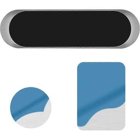 Support magnétique pour téléphone de voiture, adhésif pour tableau de bord, en alliage de zinc gris argenté. (1/5)