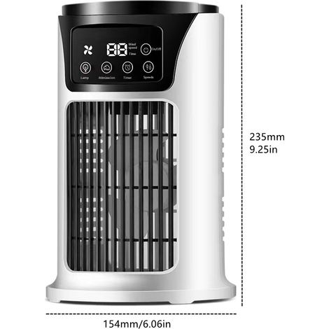 Ventilatore condizionatore portatile, mini condizionatore personale portatile con 6 velocità e funzione timer per uso personale